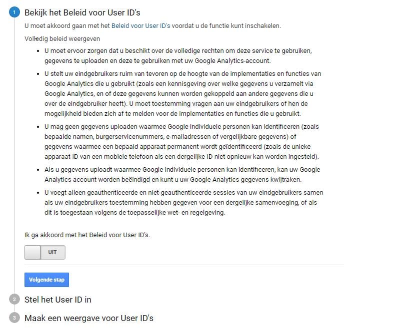 Google Analytics Beleid User ID